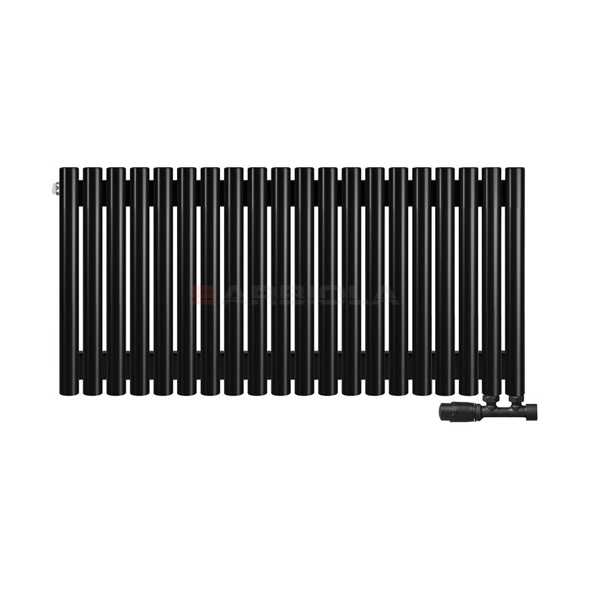 Вертикальный радиатор с нижним подключением Arbiola Iris V 108424 99,2 х 50 см черный матовый ral 9005 от интернет-магазина сантехники 100Kran!