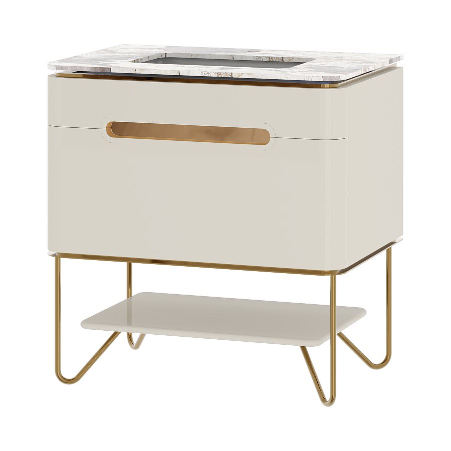 Тумба напольная с раковиной Maxonor Pure Life SALON PEARL 80 см PL-MC04-80-GY слоновая кость с матовым золотом в 100Kran: Широкий выбор и доступные цены.