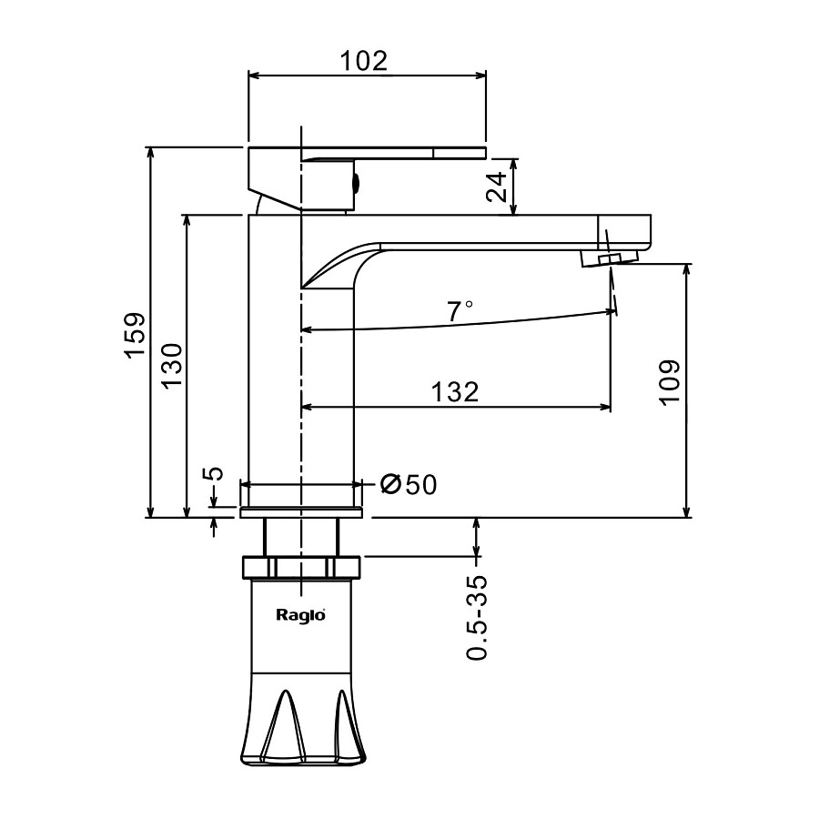 Смеситель для раковины Raglo R50.10.09 графит в 100Kran: Широкий выбор и доступные цены.