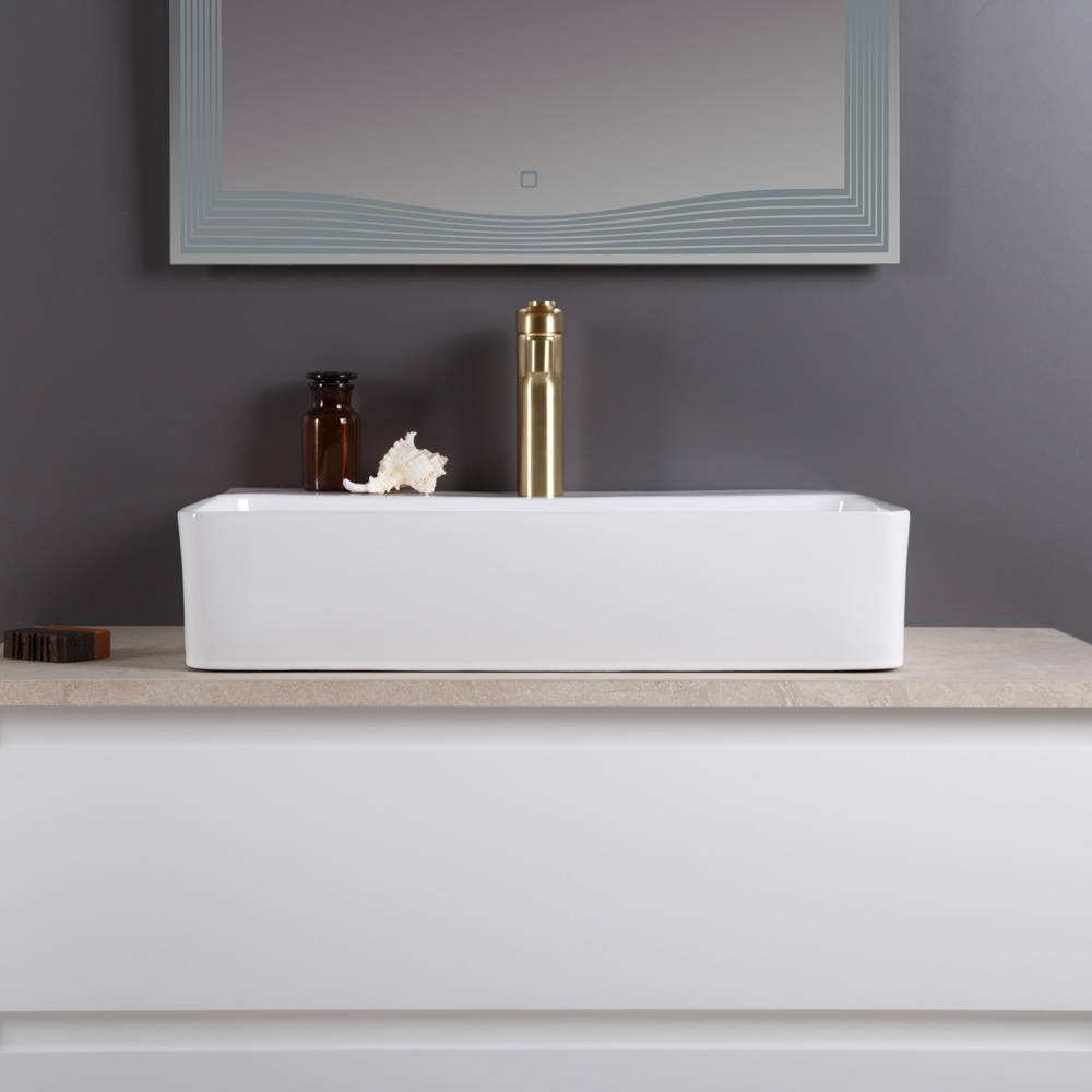 Накладная раковина BelBagno BB1338 42  см белая глянцевая в 100Kran: Широкий выбор и доступные цены.