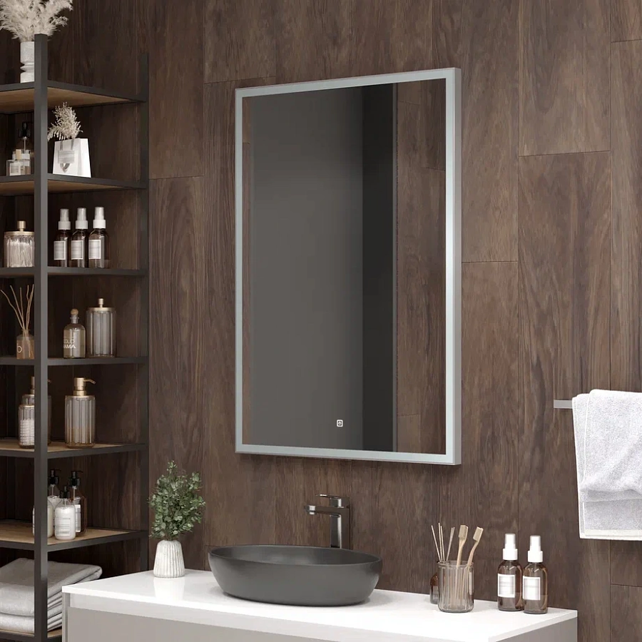 Зеркало с подсветкой Континент Frame silver standart 700x1000 ЗЛП2114 100Kran: Широкий выбор и доступные цены.