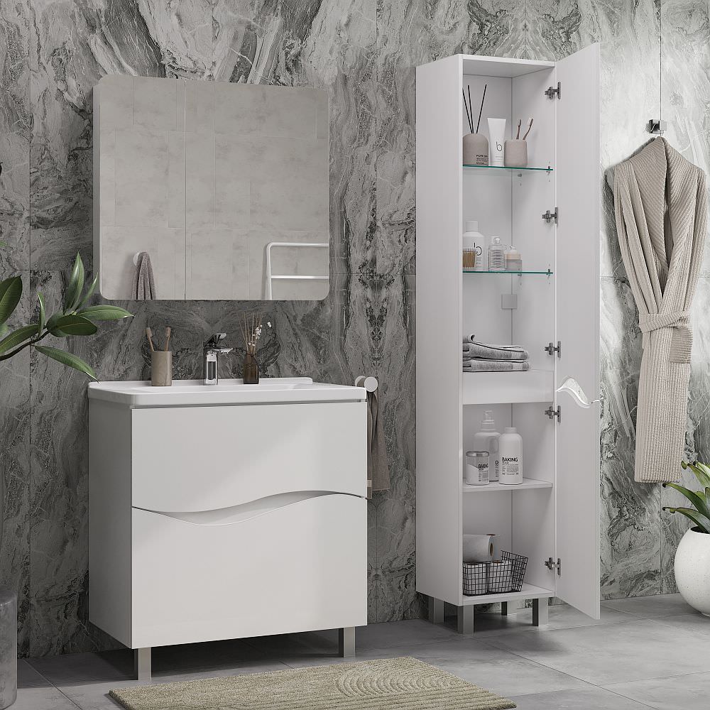 Зеркальный шкаф Volna 80 szVLN80-06 белый создать уют и комфорт, это просто!