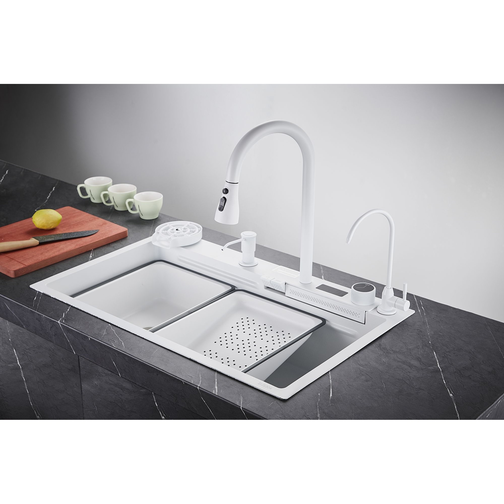 Многофункциональная кухонная мойка Savol S-SC002W белый в 100Kran: Широкий выбор и доступные цены.