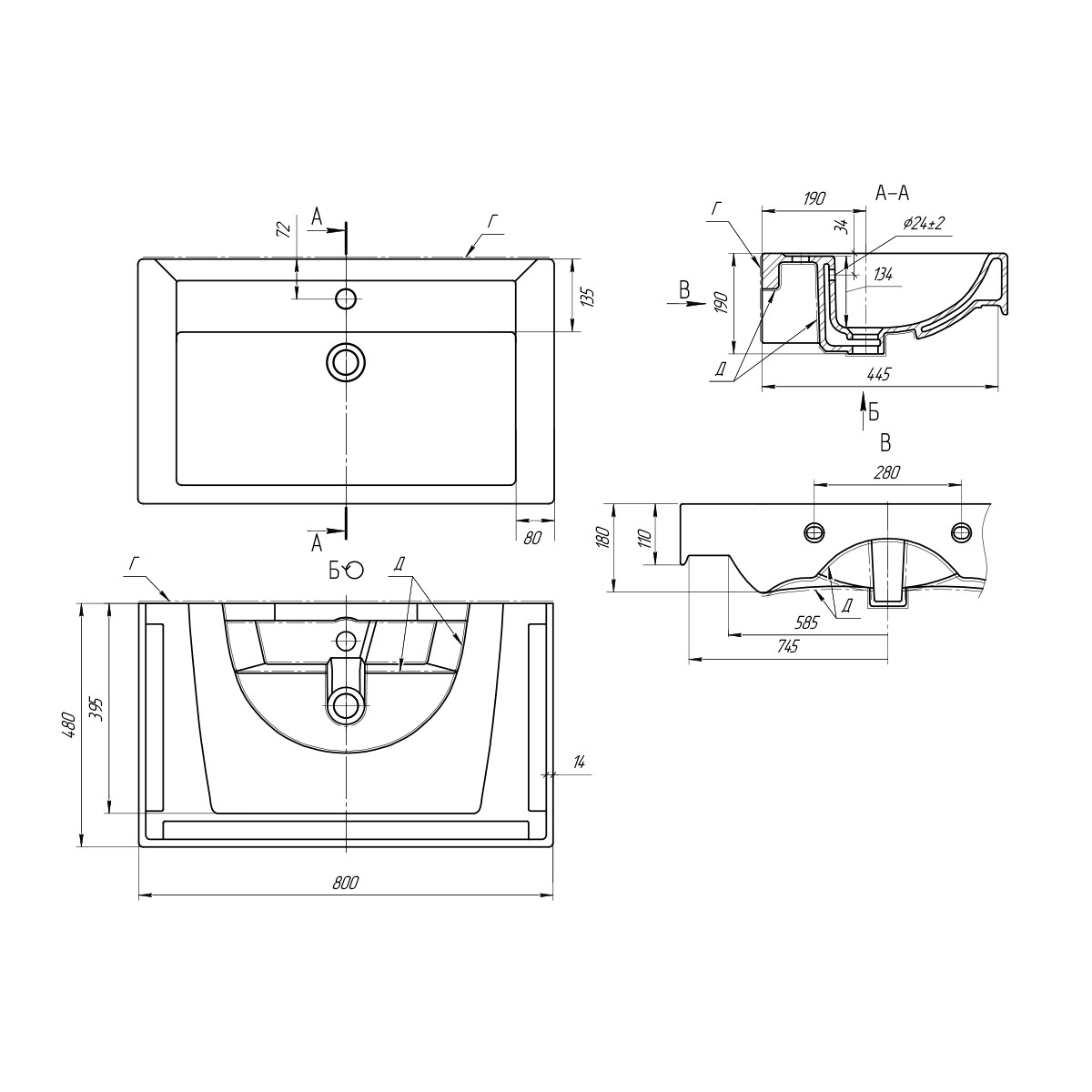 Мебельная раковина  Dreja Q 80 см  белый 192185 в 100Kran: Широкий выбор и доступные цены.