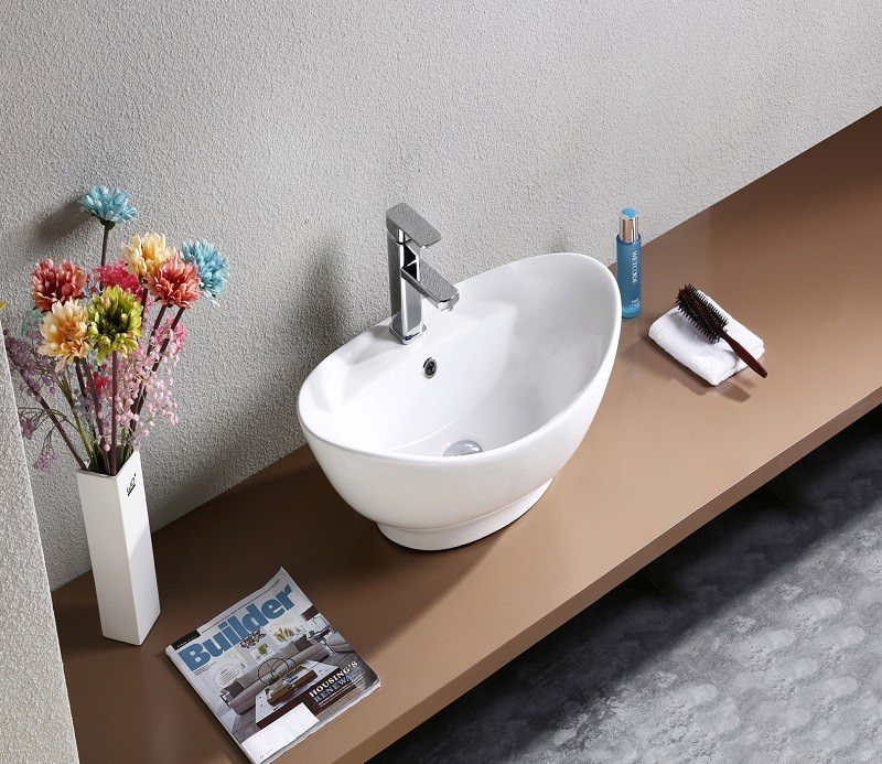 Раковина накладная  CeramaLux 9018 59,5 см белая в 100Kran: Широкий выбор и доступные цены.