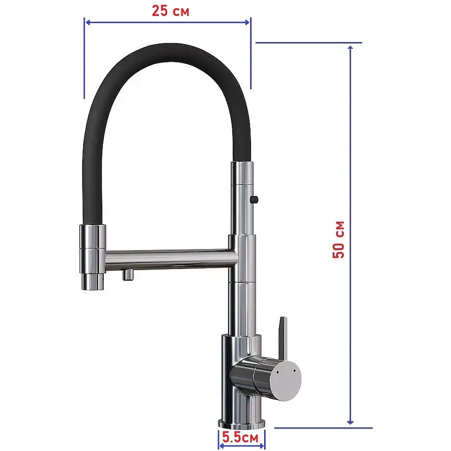 Смеситель для кухни с подключением фильтра FAUCET DREISER RH-7732-QH оружейная сталь в 100Kran: Широкий выбор и доступные цены.