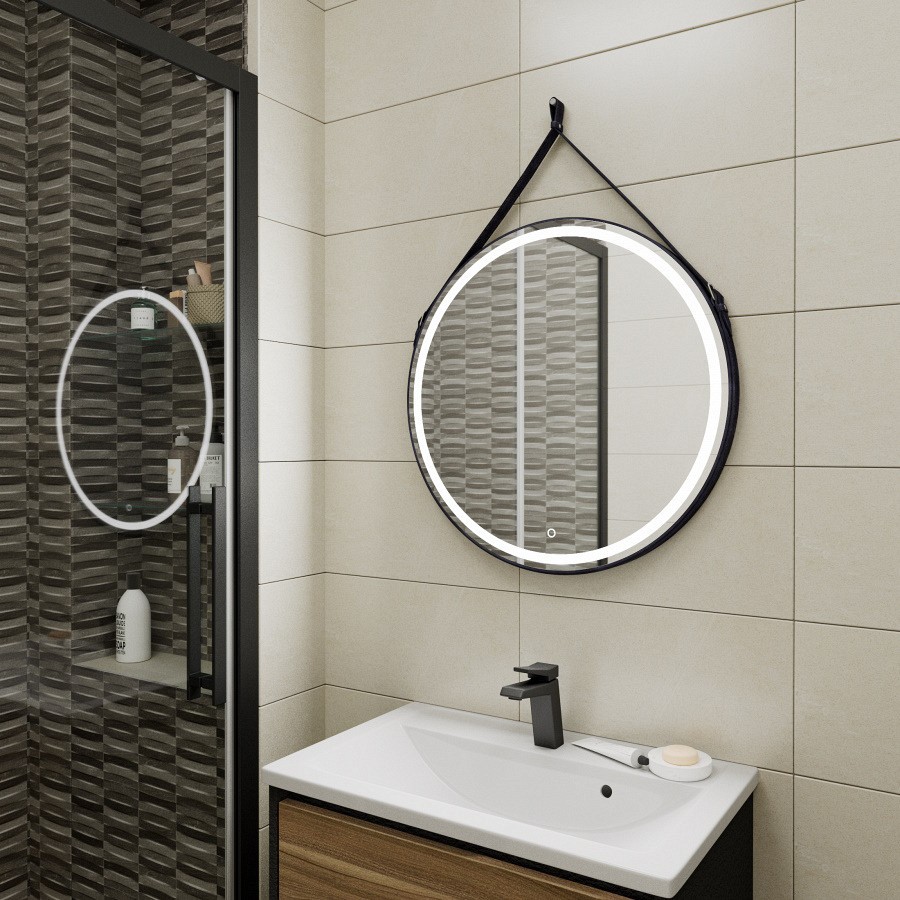 Зеркало с подсветкой Maretti Chiara CH1465R33EL D65 см черный 100Kran: Широкий выбор и доступные цены.