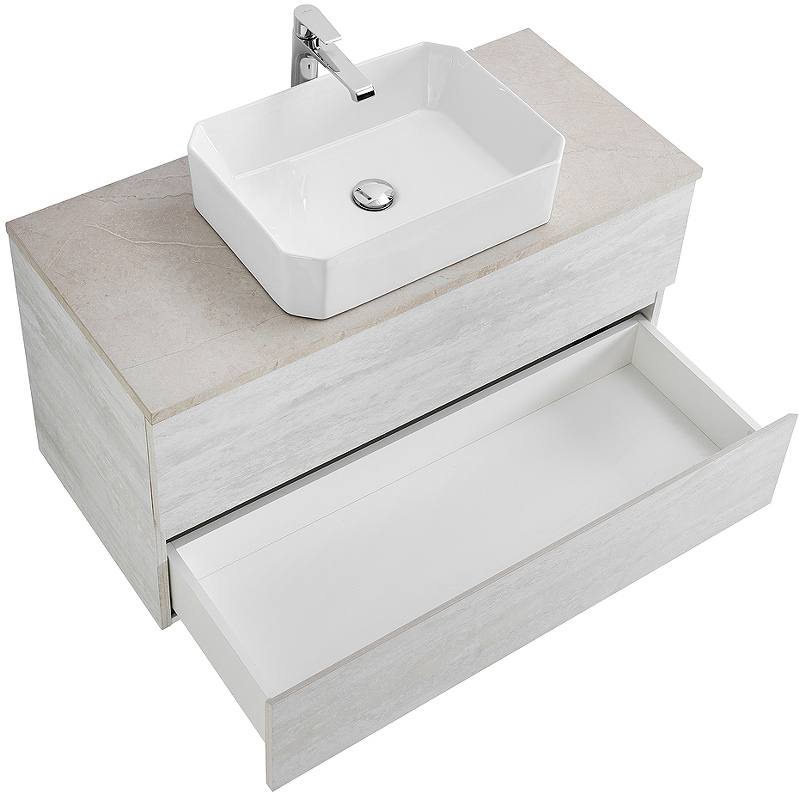 Тумба с раковиной подвесная CEZARES 120 см MOLVENO 46-120-2C-SO-LB Legno Bianco в 100Kran: Широкий выбор и доступные цены.