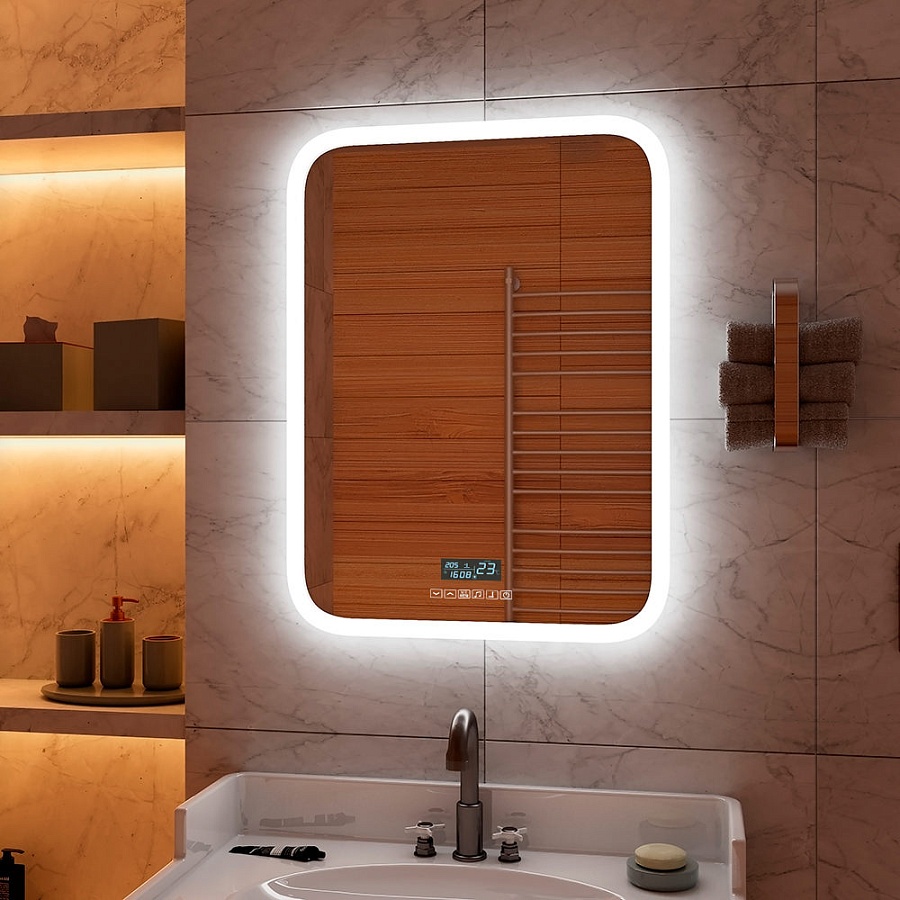 Зеркало с подсветкой Континент Glamour Led 700х900 с музыкальным блоком и подогревом ЗЛП451 100Kran: Широкий выбор и доступные цены.