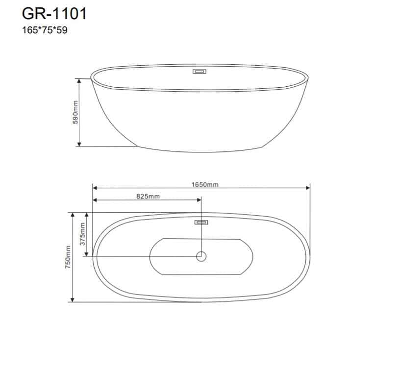 Ванна отдельностоящая Grossman Fly GR-1101 165х75х59 см белый в 100Kran: Широкий выбор и доступные цены.