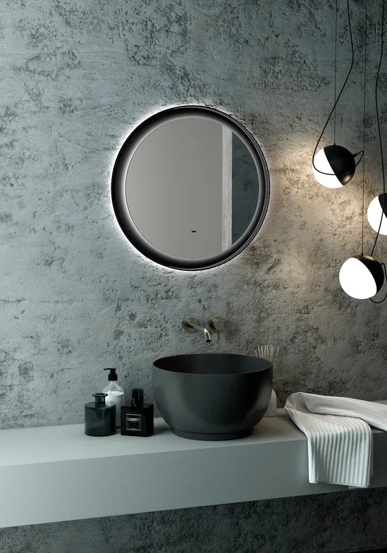 Зеркало с подсветкой "Planet black Led" D 600 с бесконтактным сенсором 100Kran: Широкий выбор и доступные цены.