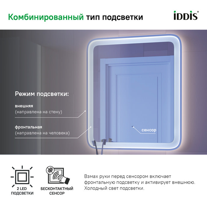 Зеркало с подсветкой 60 см Esper IDDIS ESP6000i98 100Kran: Широкий выбор и доступные цены.