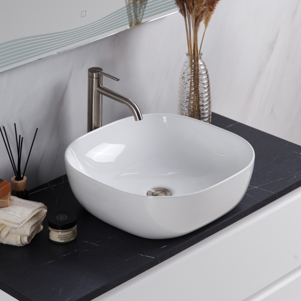 Накладная раковина BelBagno BB1301 42,5  см белая глянцевая в 100Kran: Широкий выбор и доступные цены.