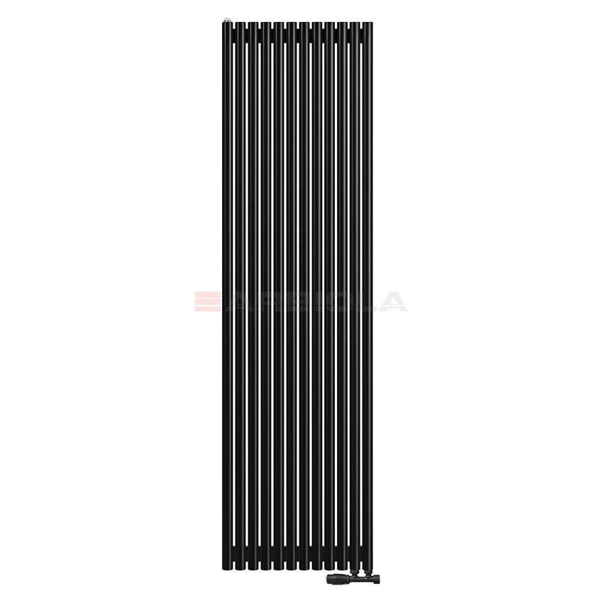Вертикальный радиатор с нижним подключением Arbiola Iris V 96829 59,2 х 200 см черный матовый ral 9005 от интернет-магазина сантехники 100Kran!