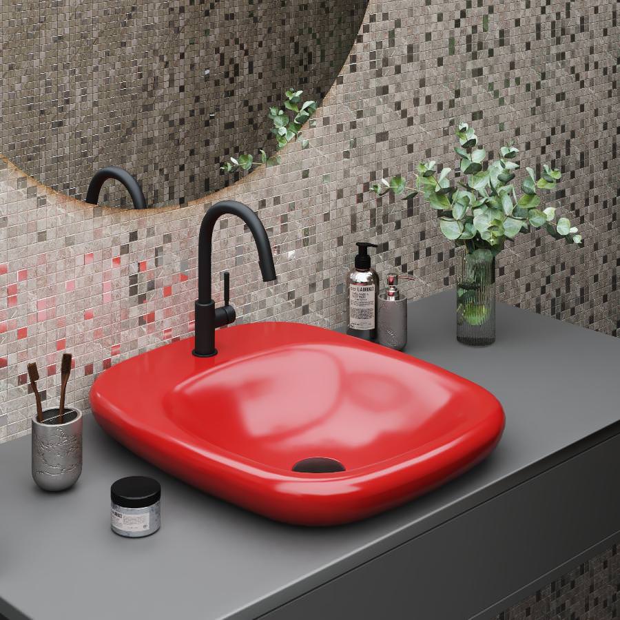 Раковина накладная Ambassador Diamond 126T21101 540*450*100 красная в 100Kran: Широкий выбор и доступные цены.