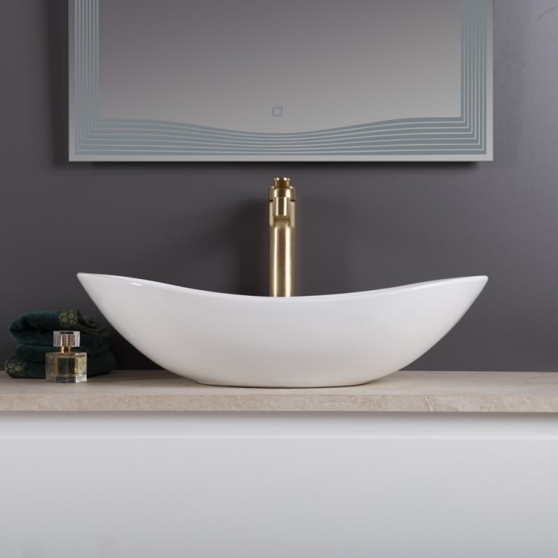 Накладная раковина BelBagno BB1404 60,5  см белая глянцевая в 100Kran: Широкий выбор и доступные цены.