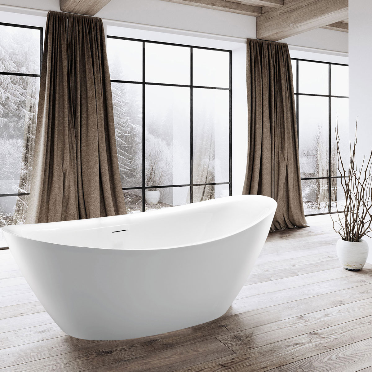 Ванна акриловая Vincea VBT-203 1800*850*650 цвет белый в 100Kran: Широкий выбор и доступные цены.