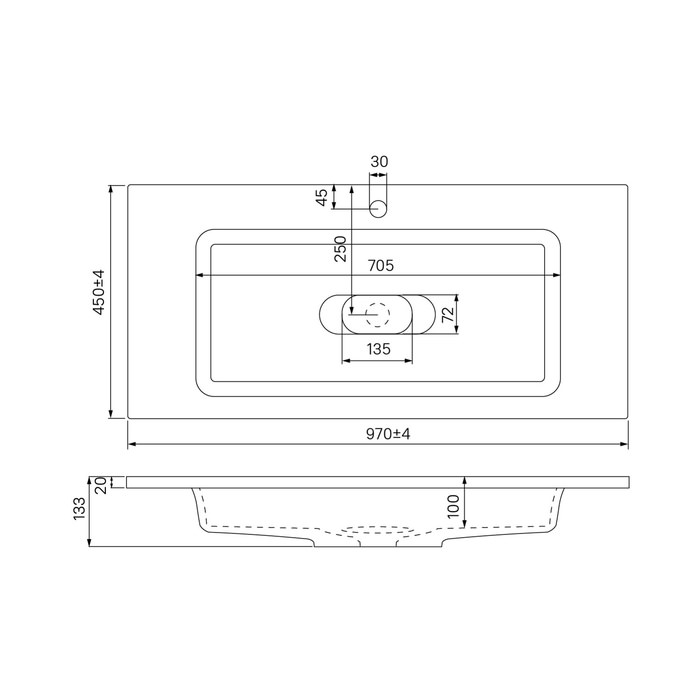 Тумба с раковиной подвесная с ящиком 100 см Esper IDDIS ESP10W0i95K белая  в 100Kran: Широкий выбор и доступные цены.