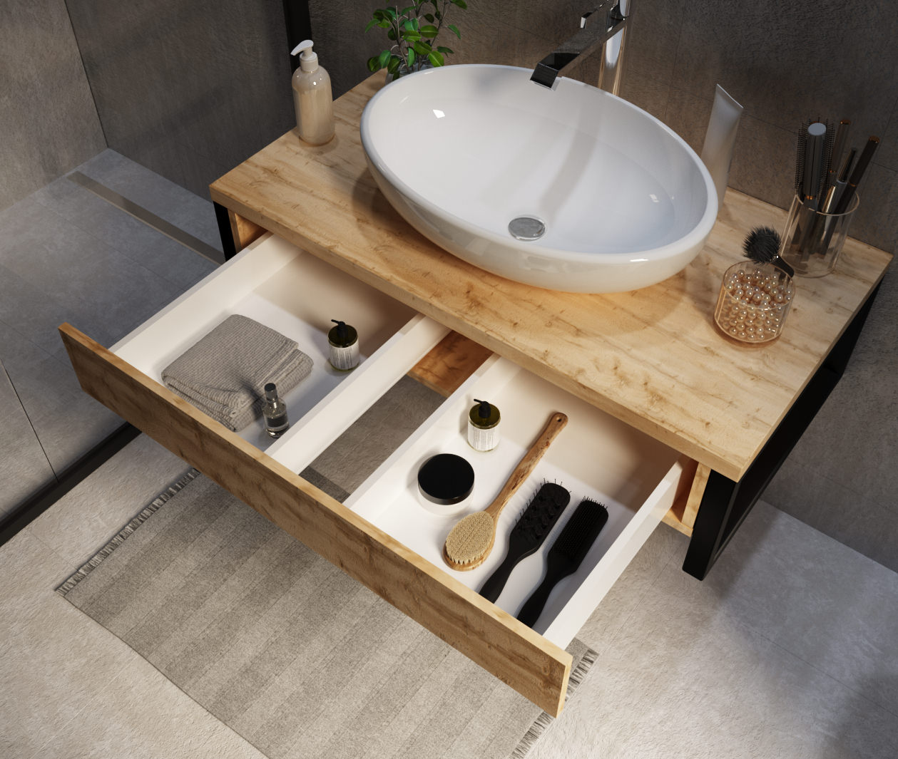 Тумба под раковину подвесная 1Marka GRUNGE LOFT 70П 1в.я дуб вотан Ц0000015940 в 100Kran: Широкий выбор и доступные цены.