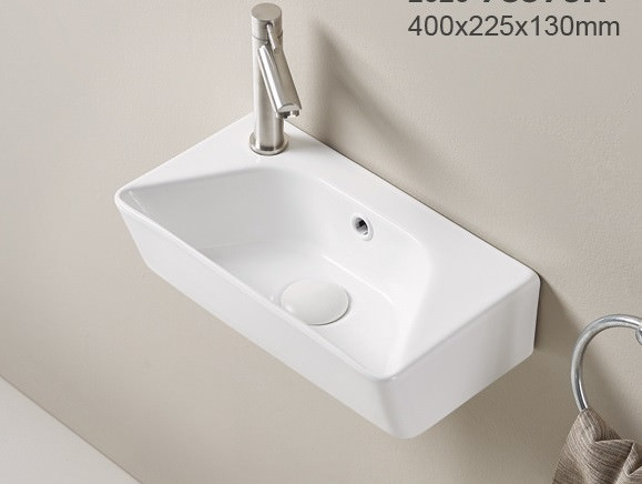 Раковина подвесная Ceramalux 78578R 40 см белая глянцевая в 100Kran: Широкий выбор и доступные цены.