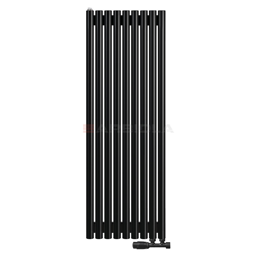 Вертикальный радиатор с нижним подключением Arbiola Iris V 108910 44,2 х 125 см черный матовый ral 9005 от интернет-магазина сантехники 100Kran!