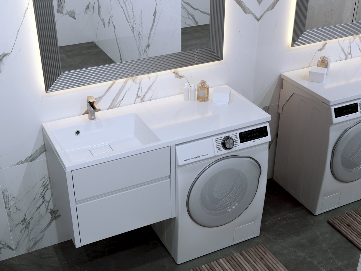 Раковина над стиральной машинкой Paola Magenta 1200 L белый 100Kran: Широкий выбор и доступные цены.