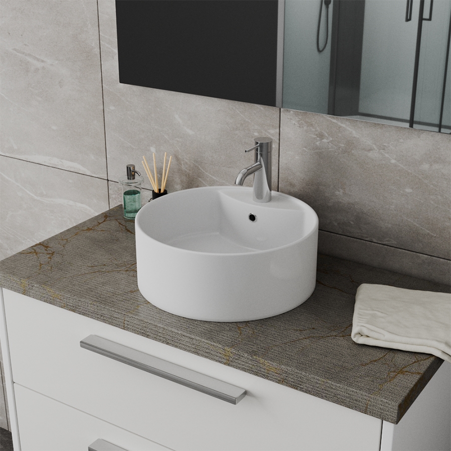 Раковина накладная Maretti Elena EA13NS67-844 40 см белая в 100Kran: Широкий выбор и доступные цены.