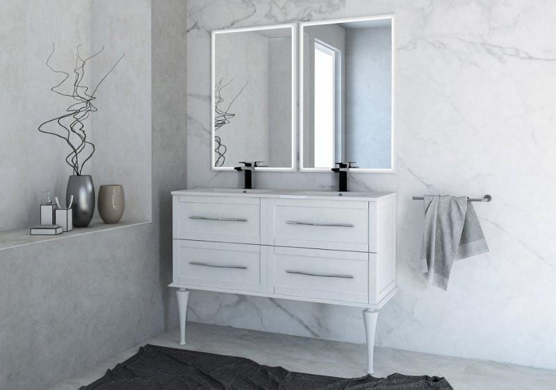 Тумба с раковиной подвесная CEZARES 120 см TIFFANY 54954 Bianco Opaco в 100Kran: Широкий выбор и доступные цены.