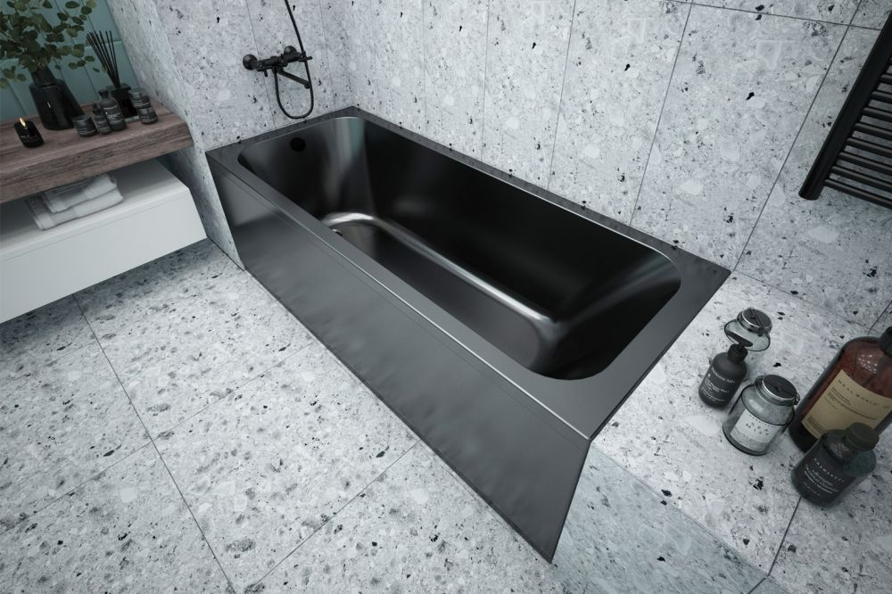 Экран для акриловой ванны Strict Black 150 см черный в 100Kran: Широкий выбор и доступные цены.