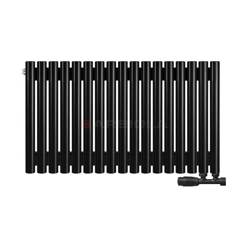 Вертикальный радиатор с нижним подключением Arbiola Iris V 108532 84,2 х 60 см черный матовый ral 9005 от интернет-магазина сантехники 100Kran!
