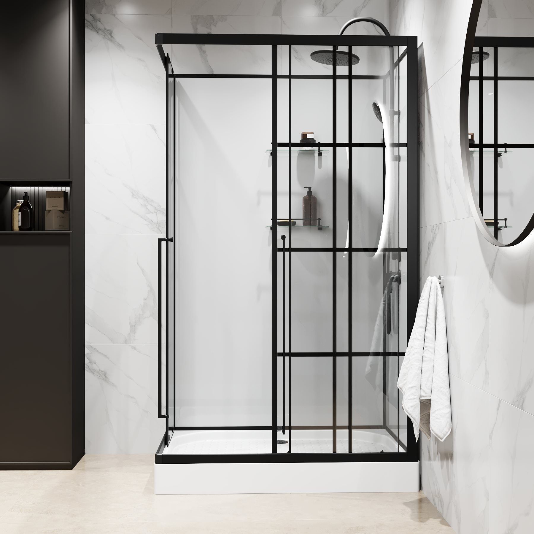 Душевая кабина Niagara Standart ST100/80/15QR/KL/BKT 100х80 см черная матовая в 100Kran: Широкий выбор и доступные цены.