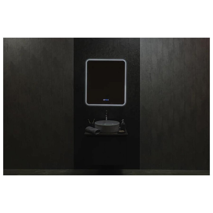 Зеркальный шкаф с подсветкой Silver Mirrors Фиджи 70 х 80 см  - 3.2 LED-00002979 левый часы, ТХ, подогрев, сенсорный выключатель создать уют и комфорт, это просто!
