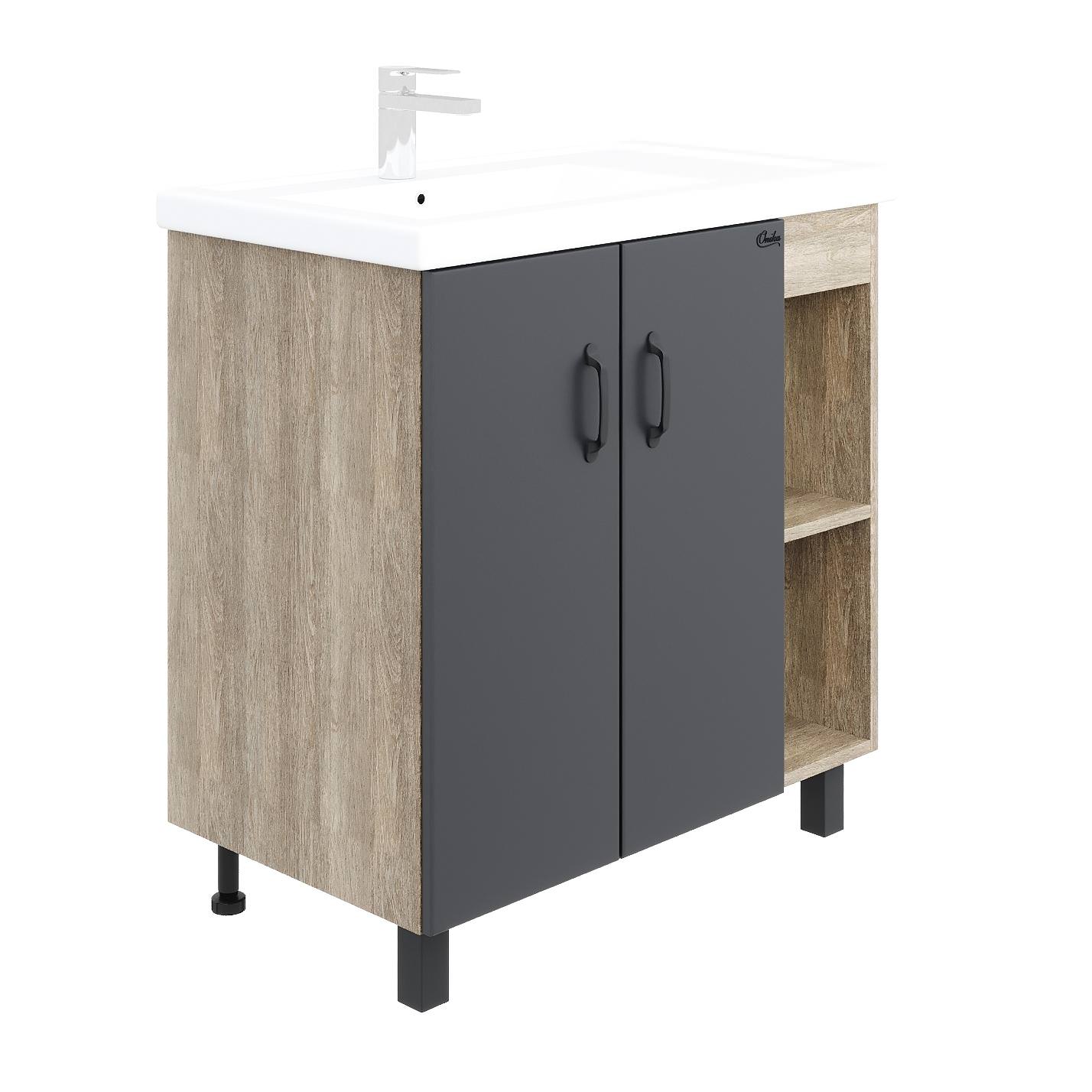 Тумба под раковину напольная Onika 108046 Тимбер 81 см дуб сонома в 100Kran: Широкий выбор и доступные цены.