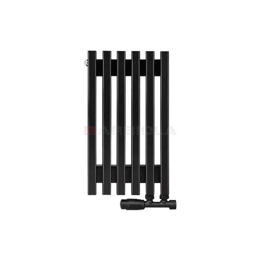 Вертикальный радиатор с нижним подключением Arbiola Compact V 89843 28 х 50 см Черный от интернет-магазина сантехники 100Kran!