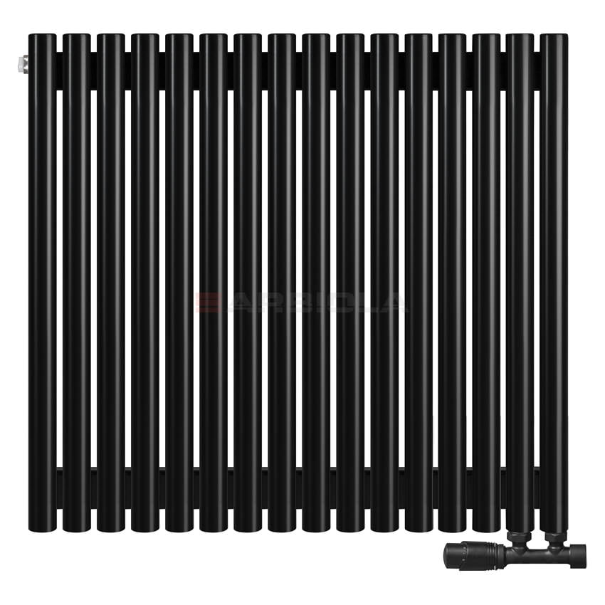 Вертикальный радиатор с нижним подключением Arbiola Iris V 108748 79,2 х 75 см черный матовый ral 9005 от интернет-магазина сантехники 100Kran!