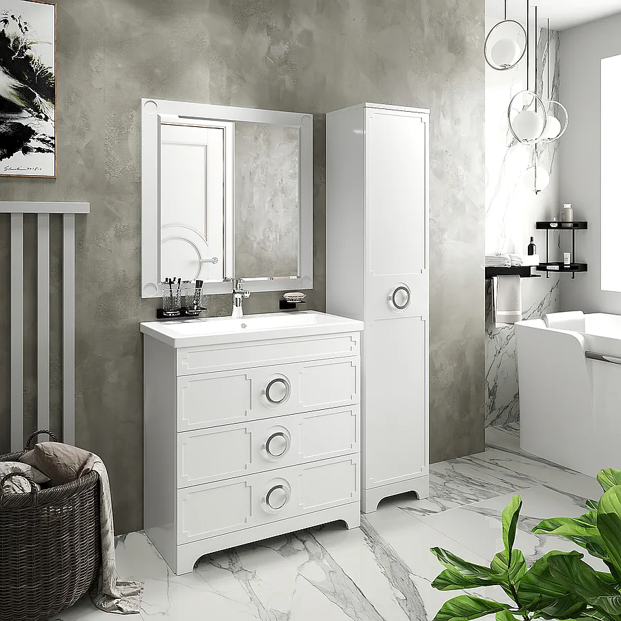 Зеркало MISTY Лейла 60х80 см П-Лей02060-011 белое 100Kran: Широкий выбор и доступные цены.