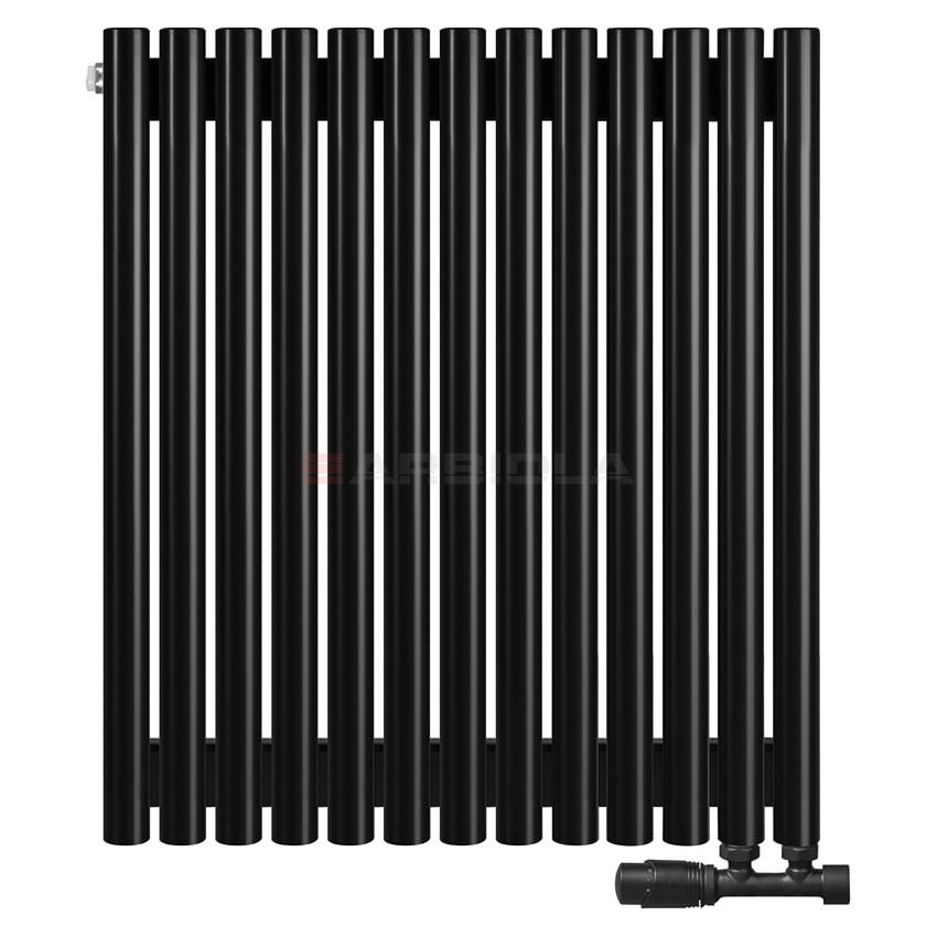 Вертикальный радиатор с нижним подключением Arbiola Iris V 108739 64,2 х 75 см черный матовый ral 9005 от интернет-магазина сантехники 100Kran!