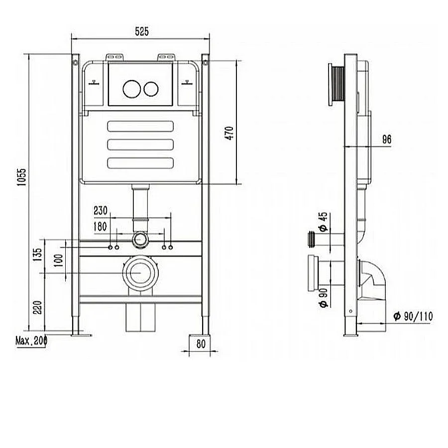 Инсталляция для подвесного унитаза Maretti AC11P4769 без клавиши в 100Kran: Широкий выбор и доступные цены.