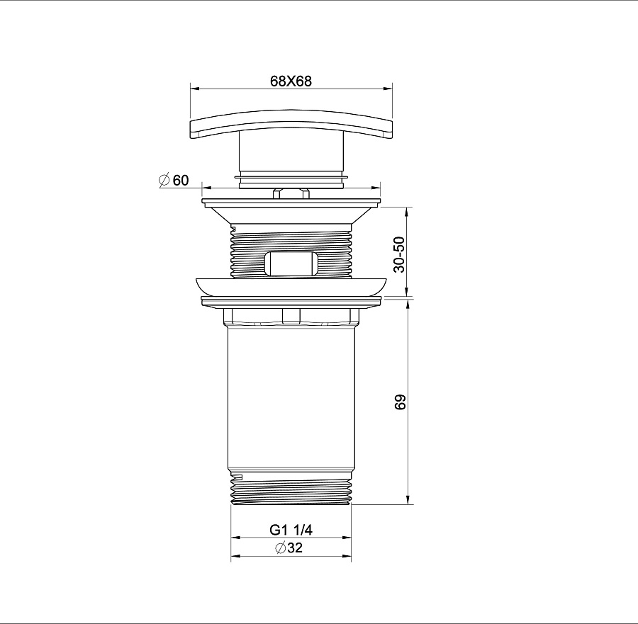 Донный клапан для раковины Wonzon & Woghand WW-88SS08-MW белый матовый в 100Kran: Широкий выбор и доступные цены.