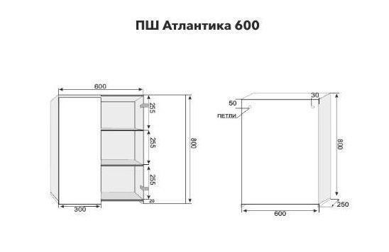 Шкаф подвесной Style Line Атлантика 600 антискрейч СС-00002224в 100Kran: Широкий выбор и доступные цены.