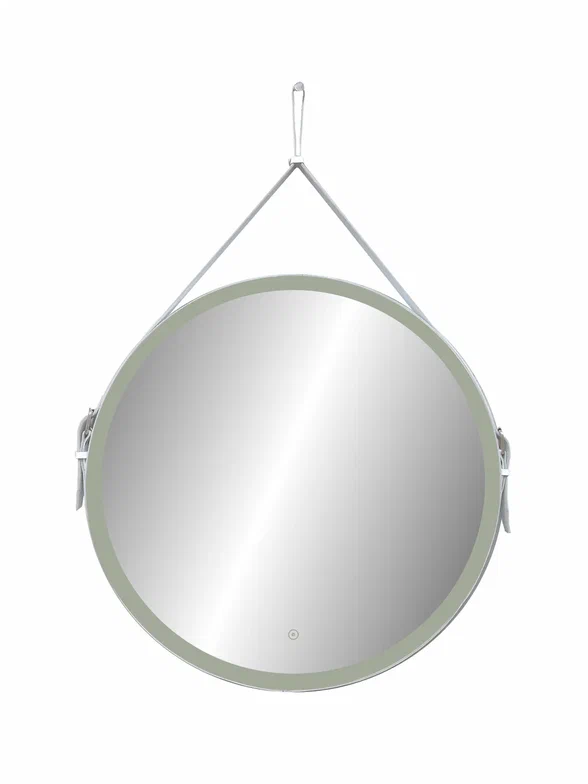 Зеркало с подсветкой "Millenium White Led" D 650 на ремне из натуральной кожи белого цвета  100Kran: Широкий выбор и доступные цены.