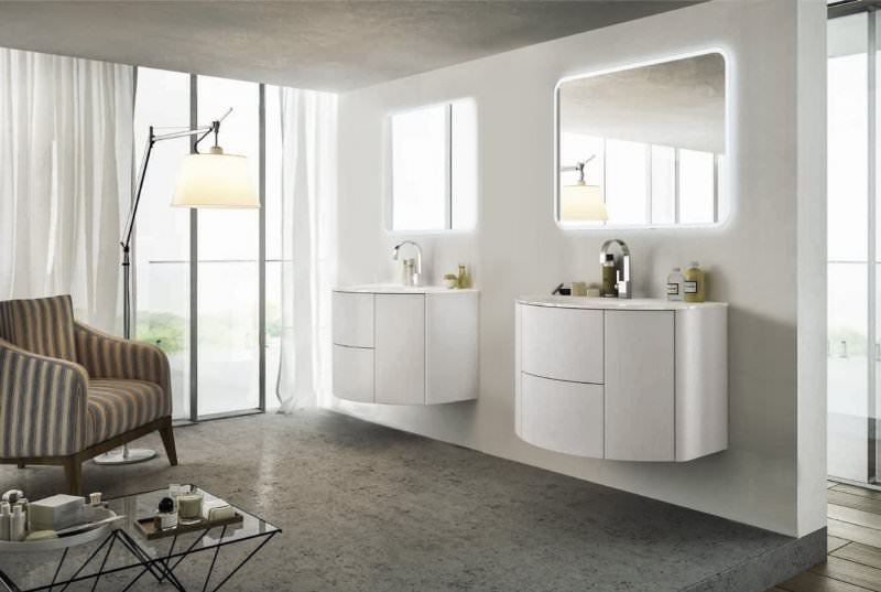 Тумба с раковиной подвесная CEZARES 121 см EDEN 54418 Frassino Bianco в 100Kran: Широкий выбор и доступные цены.