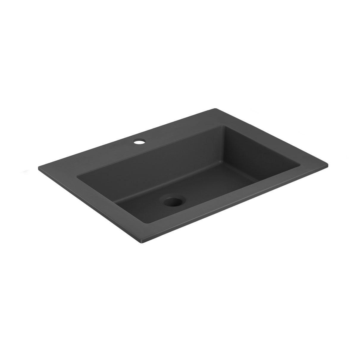 Раковина Vincea VCB-13600B 60 см из кварца цвет черный в 100Kran: Широкий выбор и доступные цены.