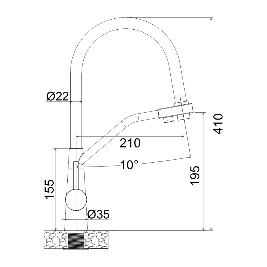 Смеситель для кухни MELANA UNIQUI MLN-610701 черный в 100Kran: Широкий выбор и доступные цены.