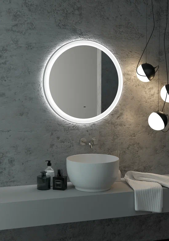 Зеркало с подсветкой "Planet white Led" D 700 с бесконтактным сенсором ЗЛП1170 100Kran: Широкий выбор и доступные цены.