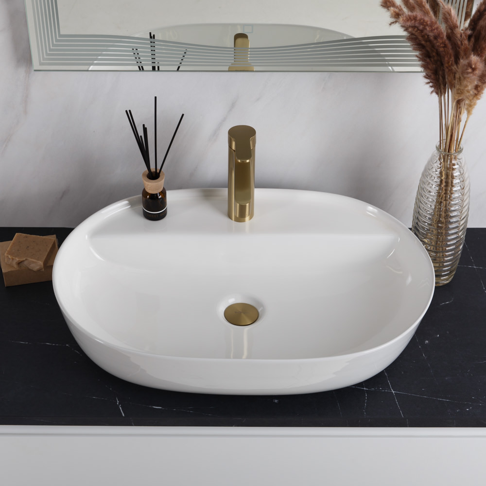 Накладная раковина BelBagno BB1346 61,5  см белая глянцевая в 100Kran: Широкий выбор и доступные цены.