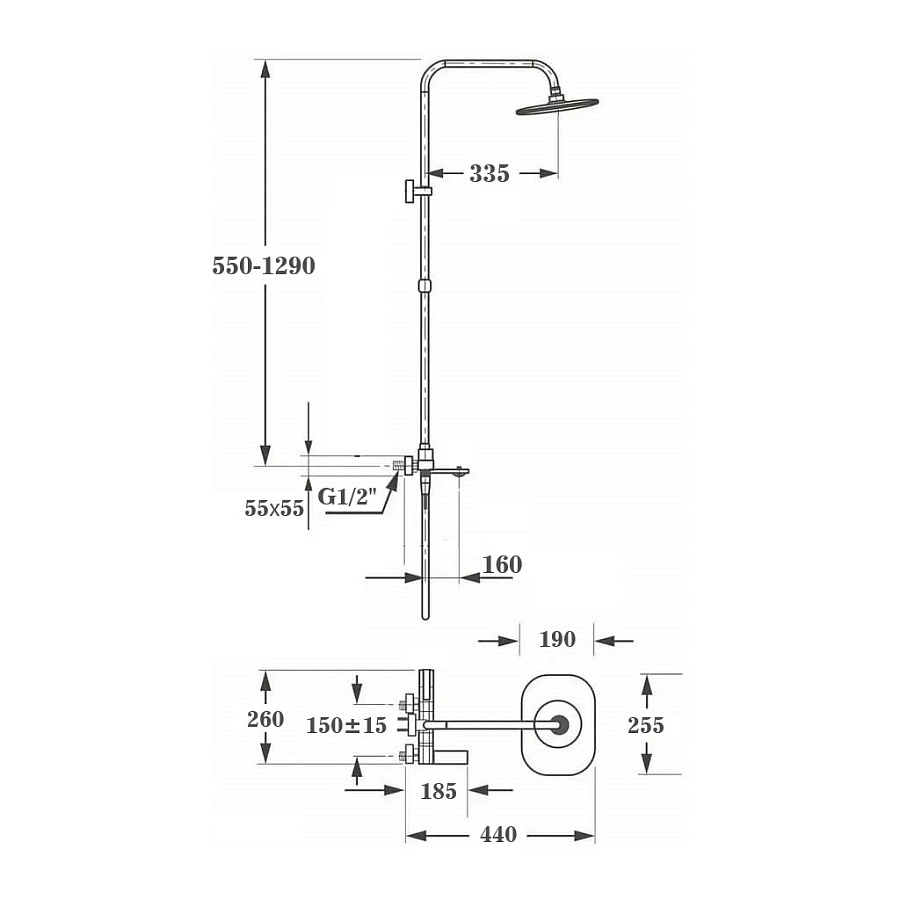 Душевая система Maretti Lorenza LR21RYN842 хром в 100Kran: Широкий выбор и доступные цены.