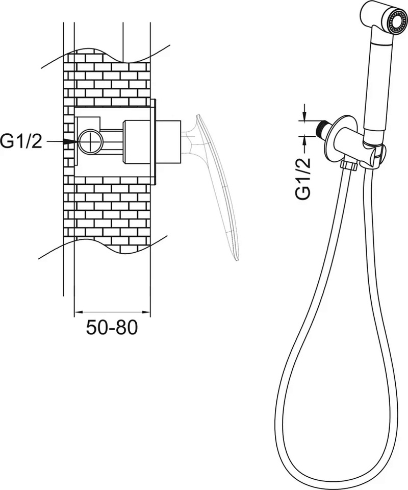 Гигиенический душ со смесителем Rose R1105 хром в 100Kran: Широкий выбор и доступные цены.
