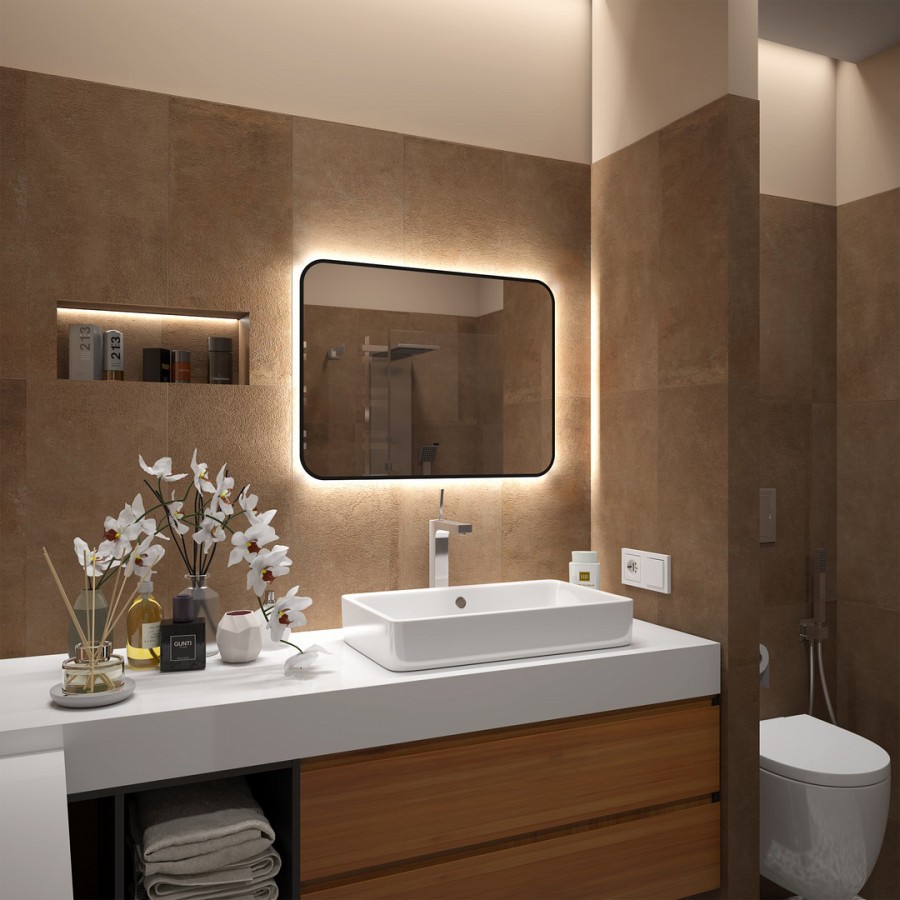 Зеркало с подсветкой Maretti Florenza FL148060P14EL 80x60 см черный 100Kran: Широкий выбор и доступные цены.