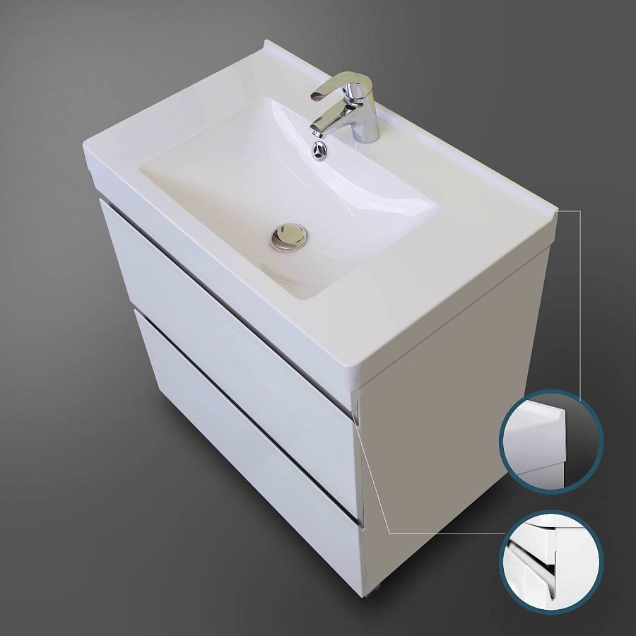 Тумба напольная Lotos  под раковину LOTOS-75 цвет белый 263 в 100Kran: Широкий выбор и доступные цены.